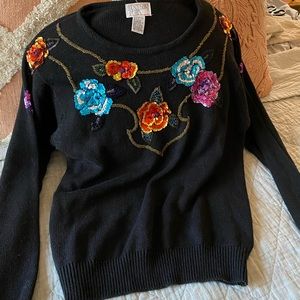 Unique Vintage Sequined Sweater size Medium